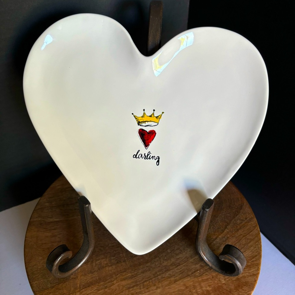 Heart Shaped Plate Rae Dunn Magenta Crown Collection Artisan